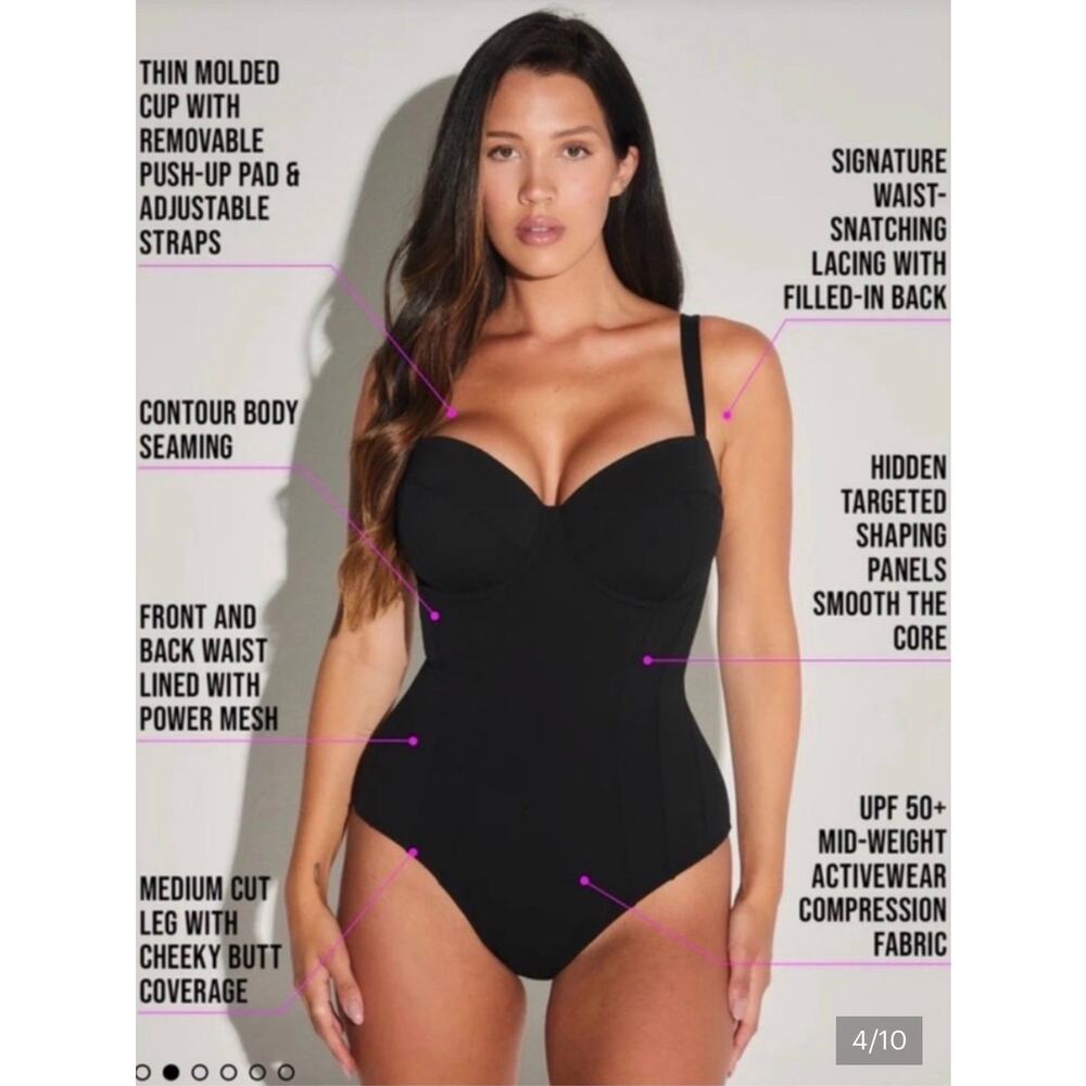 TA3 Lushy Swimsuit Size S Short length D/DD cup NWT Black